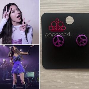 Paparazzi Fashion Purple Peace Sign Stud Earrings ☮️